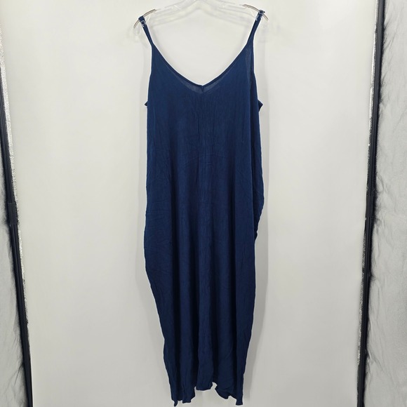 lovestitch Dresses & Skirts - Lovestitch Dress Womens 1x/2x Navy Blue Gauze Maxi Adjustable Straps Pockets